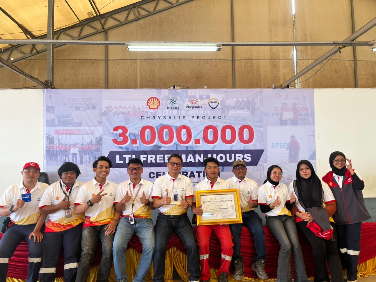 You are currently viewing PT. Asuka Engineering Indonesia Raih Penghargaan 3 Million LTI Free Man-Hours di Chrysalis Project – LOBP Shell Marunda